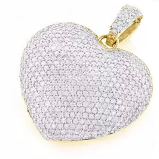 Puffed Diamond Heart Pendant