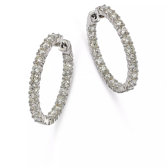 Diamond Hoop Earrings White Gold