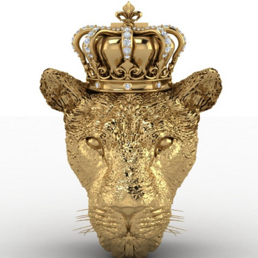 Tiger Head Pendant White Crown