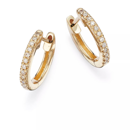 Diamond Hoop Earrings Yellow Gold