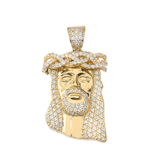 Diamond Jesus Head Pendant